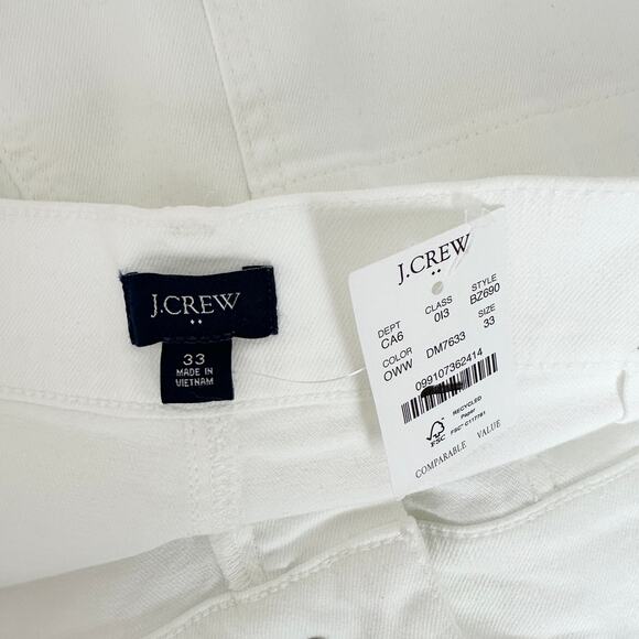 J.Crew White Utility Denim Short High Waist Pockets Classic Womens US 33 NWT - Picture 7 of 11